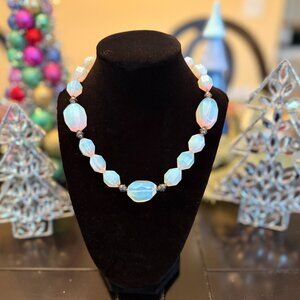 Opalite and Sterling Silver Choker Necklace